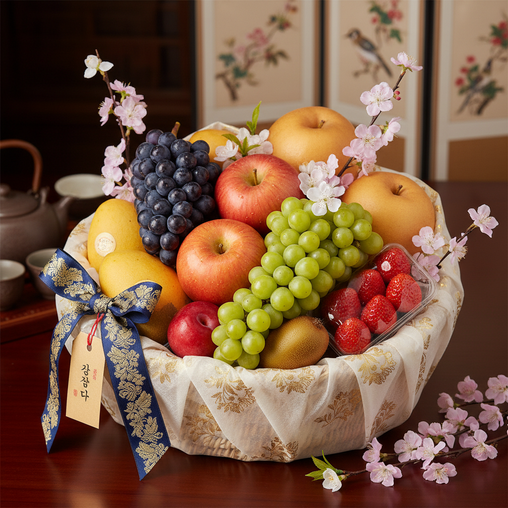 사과 배 혼합 바구니